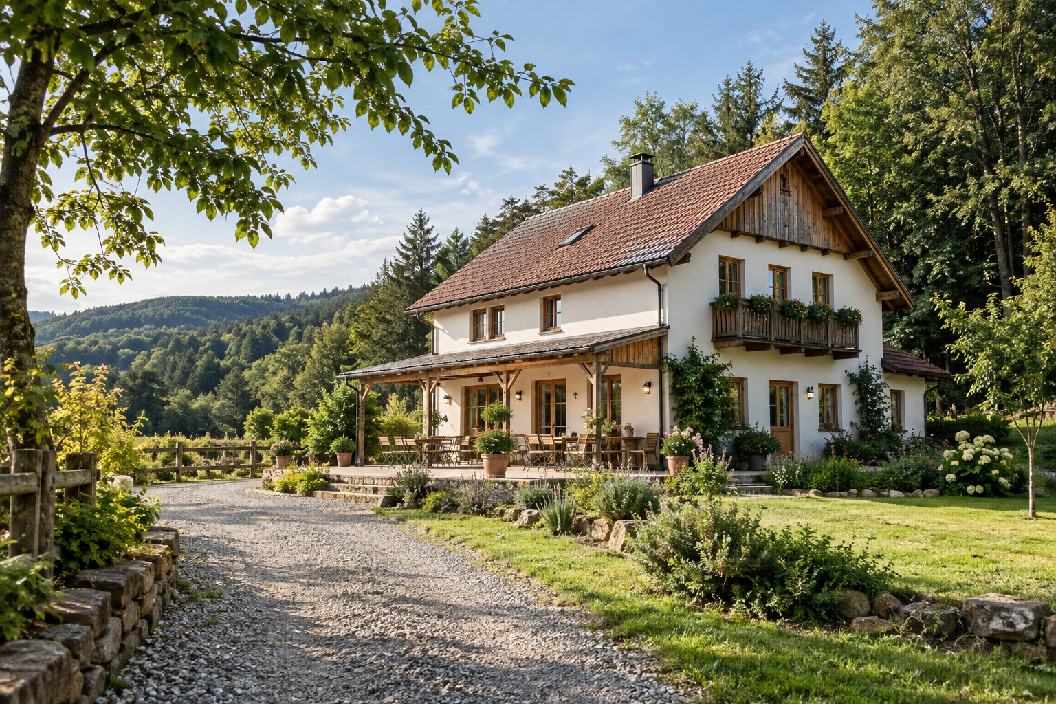 Landgasthaus mit Terrasse und Garten am Waldrand